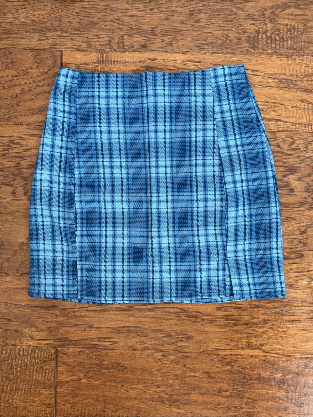 Clueless Inspired Zip-up Blue Plaid Skirt